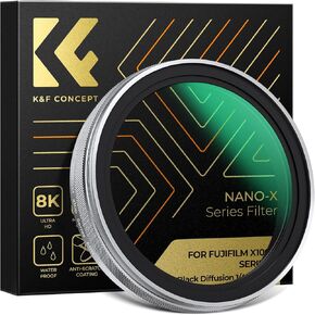 K&F Concept Black Mist Diffusion 1/4 Filter for Fujifilm X100 Series Camera X100/X100F/X100S/X100T/X100V/X100VI, Optical Glass High Definition with 28 Multi-Coatings