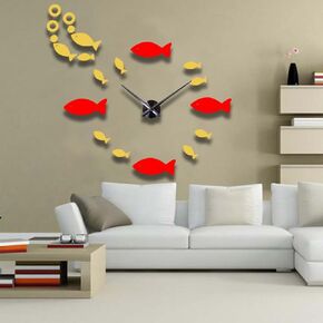 MEELA Large DIY Wall Clock Frameless 3D Mirror Surface Wall Clock for Living Room Home Office Decoration Stickers