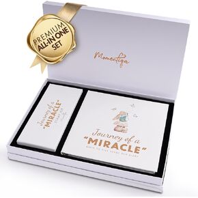Premium Pregnancy Journal for First Time Moms 2025, All-in-One Keepsake Box with Wax Seal Kit and Footprint Kit Included, Elegant Baby Memory Book Gift Set with Photo Album, Bump to Birth