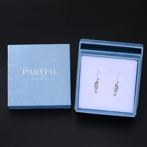 Seahorse Earrings S925 Sterling Silver Ocean Seahorse Earrings Seahorse Earrings Sea horse Drop Dangle Earrings Beach Jewelry for Women Best Friend Daughter Birthday Christmas Gifts in Kuwait