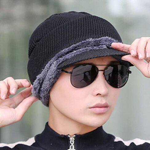 Unisex Winter Warm Elastic Soft Ear Protection Knitted Scarf face Protection hat Fleece Lined Hat one-Piece hat in Saudi Arabia