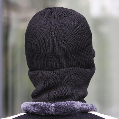 Unisex Winter Warm Elastic Soft Ear Protection Knitted Scarf face Protection hat Fleece Lined Hat one-Piece hat in Kuwait