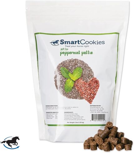 ملفات تعريف الارتباط الذكية SMARTPAK | علاجات صحية للخيول مصنوعة من دقيق جوز الهند، ولب البنجر، والبرسيم، وزيت بذور الكتان | حلوى الحصان الخالية من السكر | كوكيز بنكهة خبز الموز للخيول، كيس 3 رطل in Saudi Arabia