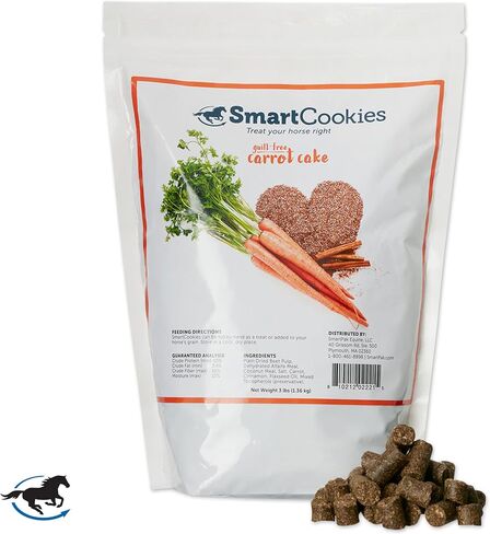 ملفات تعريف الارتباط الذكية SMARTPAK | علاجات صحية للخيول مصنوعة من دقيق جوز الهند، ولب البنجر، والبرسيم، وزيت بذور الكتان | حلوى الحصان الخالية من السكر | كوكيز بنكهة خبز الموز للخيول، كيس 3 رطل in Saudi Arabia