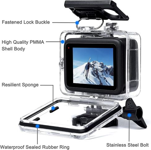 Waterproof Housing Case for Go Pro Hero 13 Black,Protective Underwater Dive Case Shell for Go Pro Hero13 Black Action Camera Accessories in Saudi Arabia