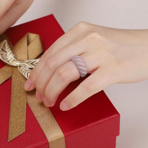 Egnaro Engagement Rings Women, Breathable Design Silicone Rings Women Wedding Bands, Stretchy Rubber Promise Rings for Gift, Anniversary Ring for Work Out in Kuwait