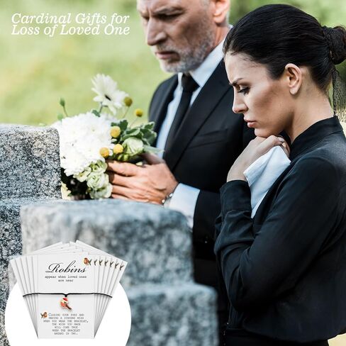 12 مجموعة من هدايا روبن للنساء من Tigeen، سوار رغبة روبن مع سحر روبن يظهر روبن عندما يكون أحبائهم بالقرب من سوار تذكاري، سوار تعاطف، هدية تذكارية لفقدان أحد أفراد أسرته in Kuwait