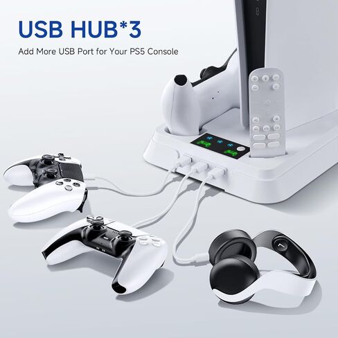 PS5 Cooling Station, PS5 Slim Stand and Turbo Fan with Controller Charging Station for PlayStation 5 in Saudi Arabia