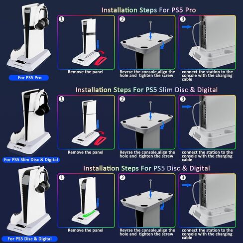 PS5 Cooling Station, PS5 Slim Stand and Turbo Fan with Controller Charging Station for PlayStation 5 in Saudi Arabia