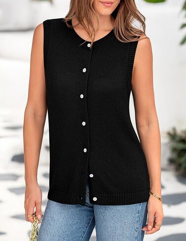 PRETTYGARDEN Sweater Vest Women Summer Tank Tops 2025 Sleeveless Button Down Trendy Clothes Business Casual Knit Outfits in Kuwait