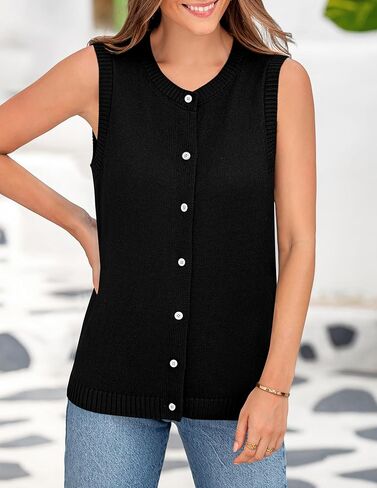 PRETTYGARDEN Sweater Vest Women Summer Tank Tops 2025 Sleeveless Button Down Trendy Clothes Business Casual Knit Outfits in Kuwait