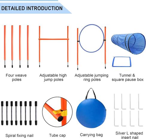 Dog Agility Tunnel with Breathable mesh, Dog Agility Equipment, Dog Agility Training with Carry Bag (Tunnel) in Saudi Arabia