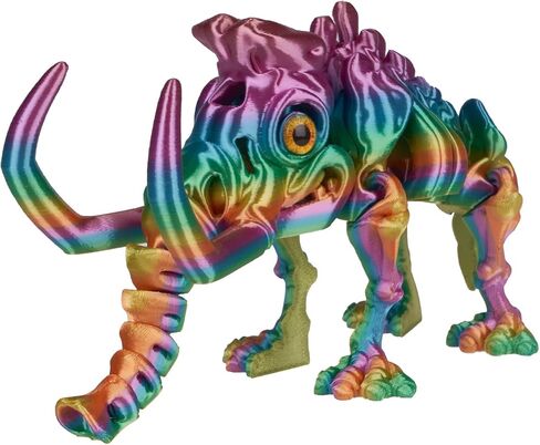 3D Printed Skull Mammoth, Colorful Mammoth, 6.69 inch (17 cm) Mammoth Shaped Gadget Sculpture, Home Decor Statue (Macaron, 17cm) in Saudi Arabia