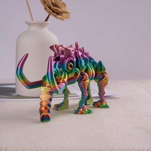 3D Printed Skull Mammoth, Colorful Mammoth, 6.69 inch (17 cm) Mammoth Shaped Gadget Sculpture, Home Decor Statue (Macaron, 17cm) in Saudi Arabia