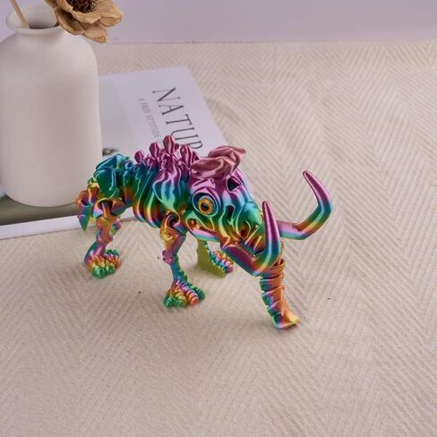 3D Printed Skull Mammoth, Colorful Mammoth, 6.69 inch (17 cm) Mammoth Shaped Gadget Sculpture, Home Decor Statue (Macaron, 17cm) in Saudi Arabia