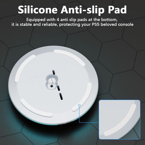 حامل رأسي لوحدات التحكم PS5/PS5 Slim/PS5 Pro مع محطة شاحن وحدة تحكم مزدوجة، 7 مصابيح RGB، أسود in Saudi Arabia