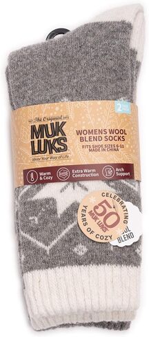 MUK LUKS Women's 2 Pair Pack Wool in Saudi Arabia