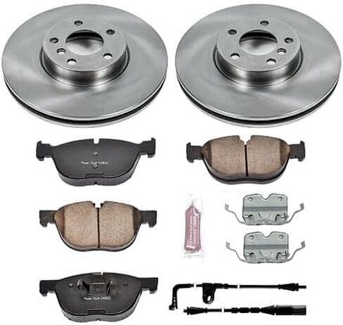 Power Stop KOE4693 Autospecialty Front Replacement Brake Kit-OE Brake Rotors & Ceramic Brake Pads and 1 Front Sensor Wire in Saudi Arabia
