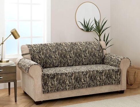 غطاء أثاث من القطيفة المموه من Innovative Textile Solutions، أخضر زيتوني، أريكة مقاس XL in Saudi Arabia