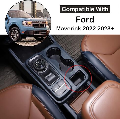 Car Cup Holder Rear Storage Slot Pad Compatible with Ford Maverick 2022-2024 Central Console Cup Holder Compartment Storage Box Organizer Tray Armrest Storage Secondary Container Insert Accessories in Kuwait