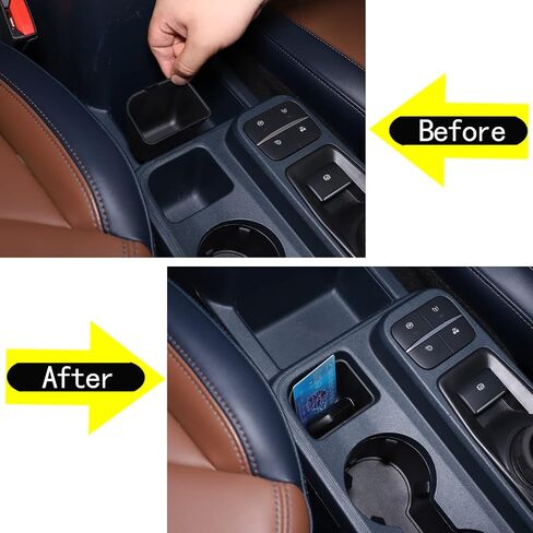 Car Cup Holder Rear Storage Slot Pad Compatible with Ford Maverick 2022-2024 Central Console Cup Holder Compartment Storage Box Organizer Tray Armrest Storage Secondary Container Insert Accessories in Kuwait