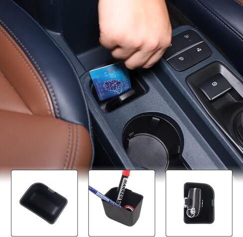 Car Cup Holder Rear Storage Slot Pad Compatible with Ford Maverick 2022-2024 Central Console Cup Holder Compartment Storage Box Organizer Tray Armrest Storage Secondary Container Insert Accessories in Kuwait