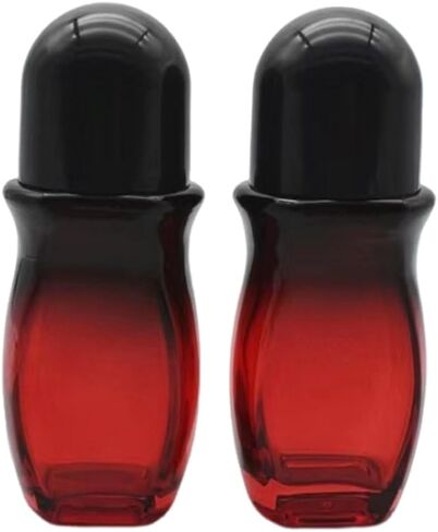 2pcs 50ml Glass Bottle Roller Ball Large Empty Roller Bottles Refillable Rollerball Bottles for Perfume Essential Oils Deodorant in Saudi Arabia