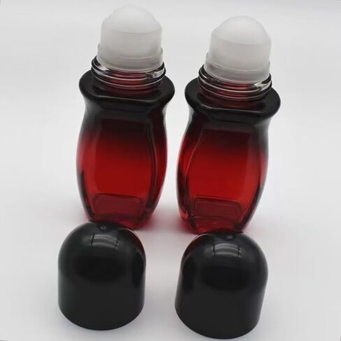 2pcs 50ml Glass Bottle Roller Ball Large Empty Roller Bottles Refillable Rollerball Bottles for Perfume Essential Oils Deodorant in Saudi Arabia