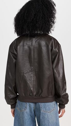 WAYF Women's Bomber Jacket with Removable Shearling Collar in Saudi Arabia