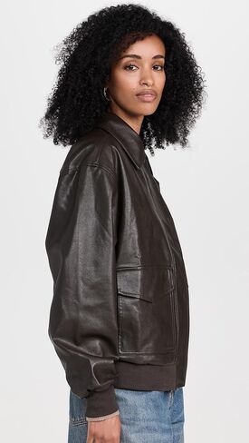 WAYF Women's Bomber Jacket with Removable Shearling Collar in Saudi Arabia