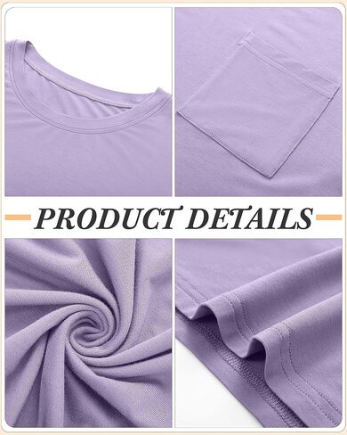 Neer 3 Pack Women's Long Sleeve Night Dress, Soft Comfy Nightgowns with Chest Pocket Sleep Dresses T Shirts Basic Nightshirts in Saudi Arabia