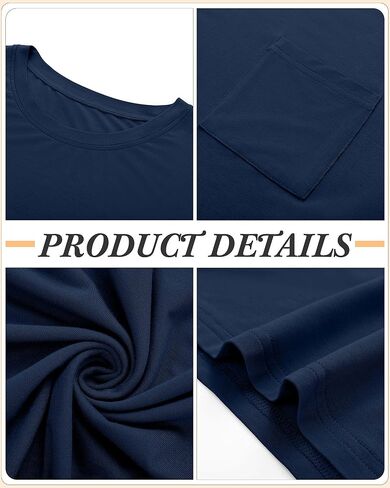 Neer 3 Pack Women's Long Sleeve Night Dress, Soft Comfy Nightgowns with Chest Pocket Sleep Dresses T Shirts Basic Nightshirts in Saudi Arabia