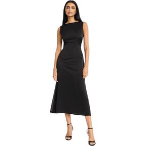 Donna Morgan Women's Sleeveless Boat Neck Trumpet Midi-Special Occasion Evening Wear-Formal Wedding Guest Dress