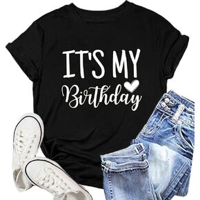Birthday Shirts for Women It's My Birthday Shirt Birthday Party Squad Tee Top