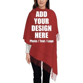 Custom Scarf for Women Design Your Own Personalized with Photo Text Logo Winter Scarves Christmas Birthday Gifts