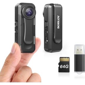 BOBLOV W1 1080P 64GB Body Camera, Wearable Camera Support 90 Minutes with Loop Recording, Easy to Use and Take for Traveling, Walking, Law Enforcement and Outdoors Activities