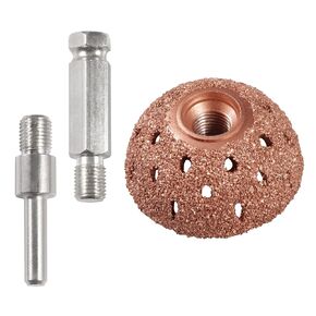 SPEEDWOX 55mm Tire Buffer Wheel Bowl Type Grinding Head Tungsten Steel Tire Repair Tool with 2 Pcs Linking Rod Adapter, for Tire Repair Grinding Pad Grinder Power Tool Accessories