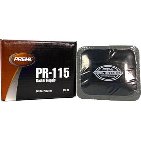 PREMA PR-115 Radial Tire Patches - Passenger Tire and Truck Tire Repair Patches - 3-1/4 x 3 inch Vulcanizing Tire Patches - 10 Per Box - Use in Place of PR-110 in Heavy Duty Applications.