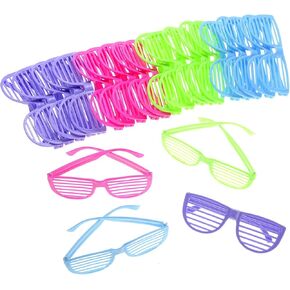 PowerTRC 24 Pack 80's Sunglasses For Kids Shutter Shades Assorted Colors | Party Favors, Goodie Bag Fillers, Beach Pool Supplies