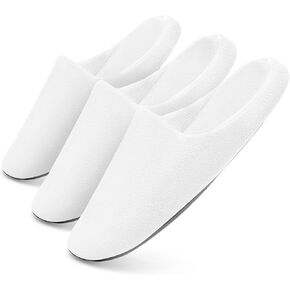 Tlizzz7 3-Pair Cozy House Slippers - Memory Foam Indoor Bedroom Home Slippers for Women Men, House Slippers for Guests | Short Fuzzy Fluffy House Shoes | (Travel Wedding Hotel Spa Slippers)