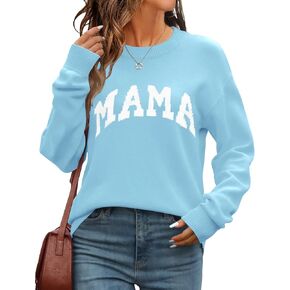 IECCP Women’s Graphic Sweater Casual Knit Pullover Drop Shoulder Long Sleeves Crewneck Soft Jumper Tops