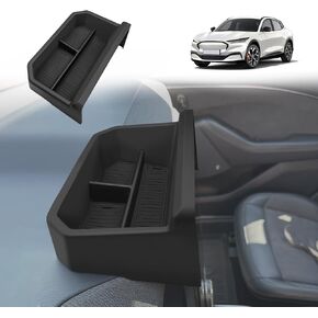 BestEvMod Upgraded Gen2 Center Console Dash Storage Box Tray Compatible with Mustang Mach E 2021-2025 Interior Accessories Dashboard Screen Back Organizer Custom fit ABS Material with PVC Trim Black