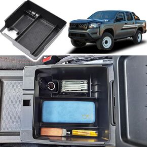 Center Console Organizer Compatible with 2022 2023 2024 Nissan Frontier Pickup Truck Accessories, Coin Container Secondary Storage Box Insert Tray, Red