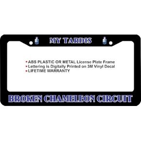 First Rober Dr. Who My Tardis Broken Chameleon Circuit Aluminum Alloy Black License Plate Frame Metal 12" X 6"