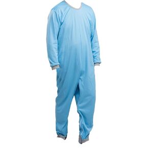 Benefit Wear Adult Anti-Strip Dignity Jumpsuit and Onesie Bodysuits with Inner Leg Zippers - blue - XL