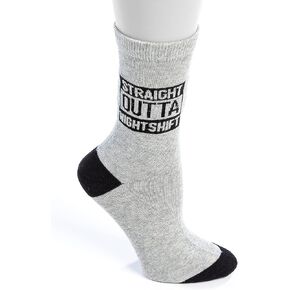 Unisex Mid Calf Socks – Straight out of Nightshift Nurse Socks – Premium Quality Cotton & Spandex – Comfortable & Lightweight - Perfect for Nurses, Doctor – One Size Fits All