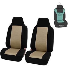 FH Group FB102102 Classic Cloth Seat Covers Beige Front Set Automotive Seat Covers Highback with Gift, Universal Fit Interior Accessories for Cars Trucks and SUVs