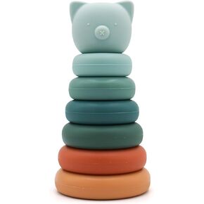 Stacking Toys, Teething Toys, Silicone Soft Building Blocks, Promote Developmental Skills, Early Education for Babies and Toddler 6months+