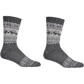 Leo Design 2 Pairs Norwegian Alpaca & Merino Wool Sock Women, Winter Thermal Knitted, Nordic warm Crew, Comfortable Hygge