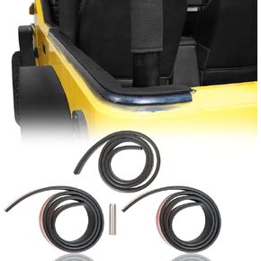 Hooke Road Wrangler Hardtop Seal Strip for Jeep Wrangler TJ 97-06 - Eliminates Rattling/Wind Noise/Water Damage - 3-Piece Kit